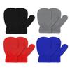DOOVID Kids Knit Mittens Toddler Knit Gloves Winter Warm Knitted Magic Gloves Stretch Soft Mitten for Baby Boys Girls 4 Pairs Black & Grey & Red & Blue view 1