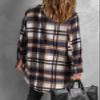 EVALESS Color Block Plaid Shacket Jacket Womens Fall Clothes Fashion 2025 Casual V Neck Outfits Long Sleeve Jackets for Women Button Down Flannel Shirts Loose Cardigans Coats With Pockets Blue Small view 4