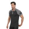 H HYFOL Polo Shirts for Men Contrast Color Short Sleeve Graphic Stretch American Patriotic Raglan Golf Polos for Men(Dark Grey,M) view 3