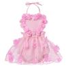 Baby Girls 1st Birthday Outfit Heart Lace Romper Flower Tutu Princess Dress with Tulle Skirt Sleeveless Backless Jumpsuit Sunsuit Playwear Dress Cake Smash Photo Shoot Clothes Pink Flower 6-12 Months view 1