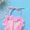 Baby Girls 1st Birthday Outfit Heart Lace Romper Flower Tutu Princess Dress with Tulle Skirt Sleeveless Backless Jumpsuit Sunsuit Playwear Dress Cake Smash Photo Shoot Clothes Pink Flower 6-12 Months view 4