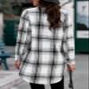 EVALESS Color Block Plaid Shacket Jacket Womens Fall Clothes Fashion 2025 Plus Size V Neck Outfits Long Sleeve Jackets Button Down Shirts Coats With Pockets Black XX-Large view 4