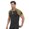 H HYFOL Polo Shirts for Men Contrast Color Short Sleeve Graphic Stretch American Patriotic Raglan Golf Polos for Men(Black Copper,XXL) view 3
