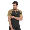 H HYFOL Polo Shirts for Men Contrast Color Short Sleeve Graphic Stretch American Patriotic Raglan Golf Polos for Men(Black Copper,XXL) view 4