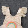 Baby Girls 1/2 1st Birthday Outfit Rainbow Lace Romper Tutu Princess Dress with Tulle Skirt Sleeveless Jumpsuit Sunsuit Playwear Dress Cake Smash Photo Shoot Clothes Rainbow Apricot 6-12 Months view 4