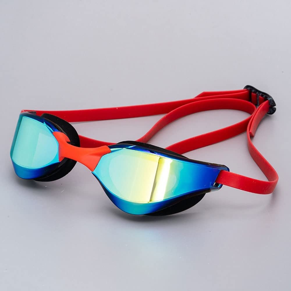 Feiyx Swim Goggles, Swimming Goggles No Leaking Full Protection Adult Men Women Youth (Color : Red)