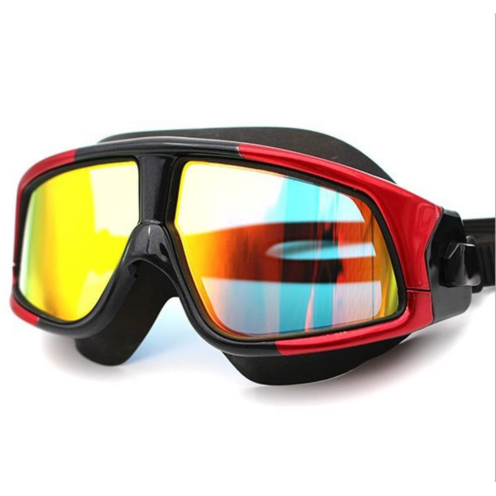 Feiyx Swim Goggles,No Leaking Swimming Goggles, Comfortable Anti-Fog Swimming Goggles for Adult (Color : Red)