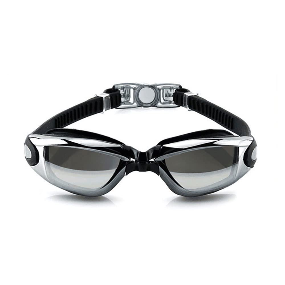 Feiyx Swim Goggles,Electroplating Waterproof Anti-Fog Swimming Diving Water Glasses Adjustable Swimming Goggles Ladies Men (Color : Black)