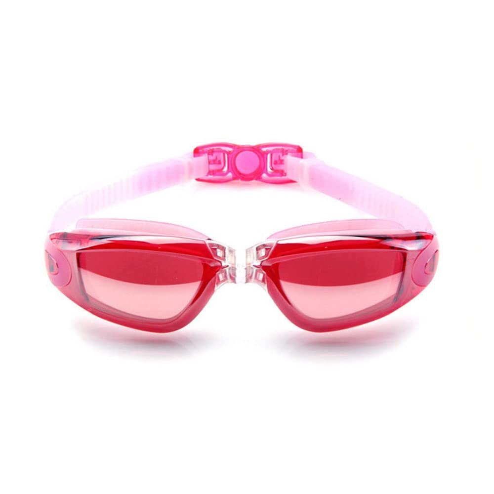 Feiyx Swim Goggles,Electroplating Waterproof Anti-Fog Swimming Diving Water Glasses Adjustable Swimming Goggles Ladies Men (Color : Pink)