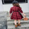 AGQT Child Girls Christmas Plaid Dress Buffalo Check Shirt Red Black Casual Square Chequered Long Sleeve A-Line Dresses with Belt Holiday Flannel Outfit Size 5-6 Years view 3