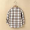Kids Toddler Flannel Fleece Shirt Jacket Plaid Long Sleeve Lapel Button Down Baby Boys Girls Fall (Beige, 3-4 Years) view 3