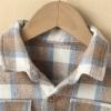 Kids Toddler Flannel Fleece Shirt Jacket Plaid Long Sleeve Lapel Button Down Baby Boys Girls Fall (Beige, 3-4 Years) view 4