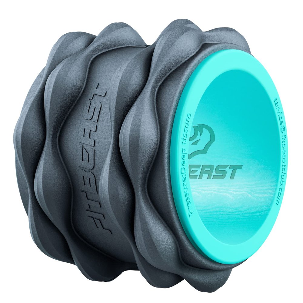 FitBeast Back Roller, Back Wheel Foam Roller - Targeted Muscle Roller for Deep Tissue Massage, Back Stretcher (6'', Blue)