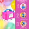 Balloon Pump Electric, 110V 600W Balloon Blower Inflator Dual Nozzle Air Pump Balloons Inflator for Decoration, Party, Sport,Gifts:2 Balloon Tying Tools view 4