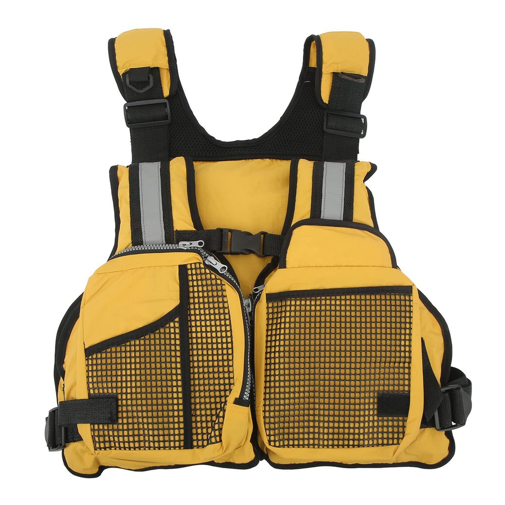 EVTSCAN Fishing Vest Backpack - Adjustable Breathable Outdoor Fishing Vest,Yellow, Free Size