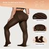 Vertvie 2 Pairs Fleece Lined Tights for Women Thermal Pantyhose Fake Translucent Winter Warm Tights Thick Leggings (220g-Thin Fleece,Coffee Sheer/Black Sheer,Small-Medium) view 3