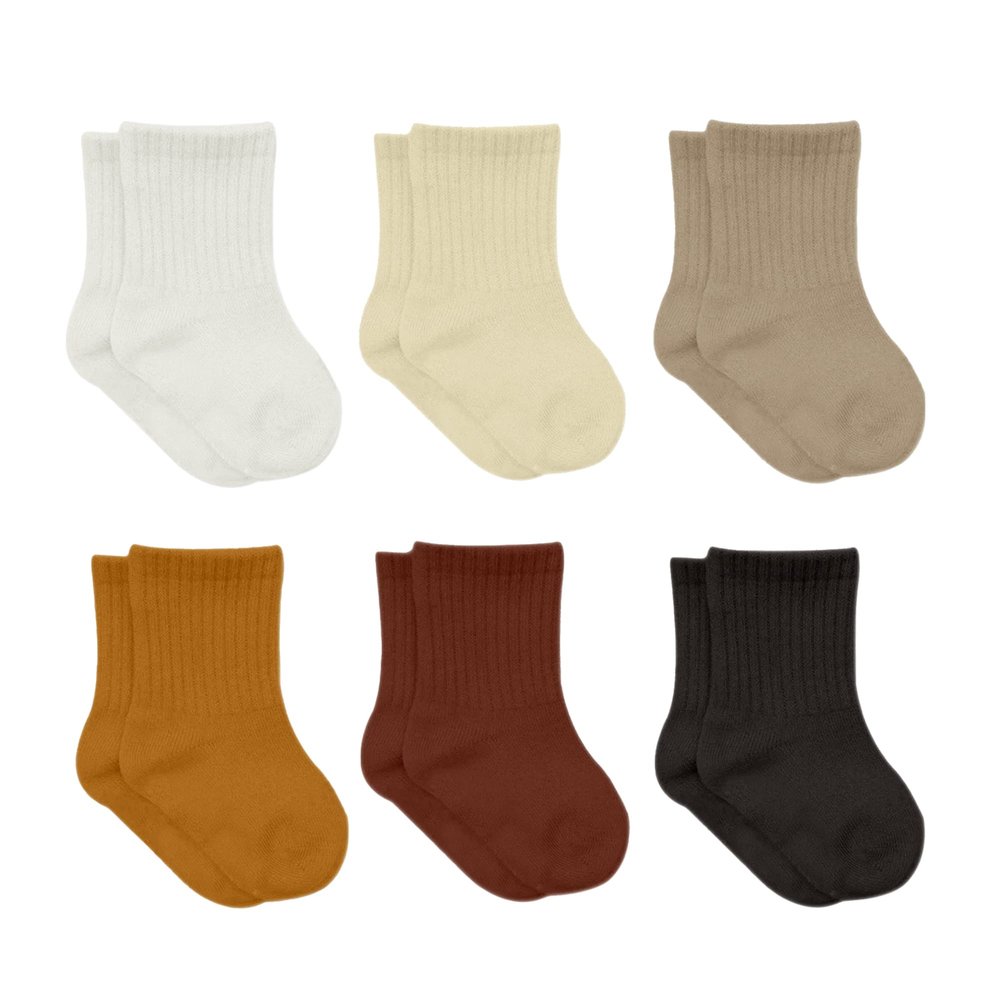 Baby Grip Ankle Socks 6 Pairs | Newborn Infant Toddlers Socks Organic Cotton | Kids Boys Girls Ankle