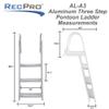 RecPro Marine Aluminum Removable Boarding Ladder | 76" Height | Heavy Duty | 300 lb Capacity (3 Step) view 3