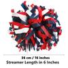 GUIFIER 1 Pair Cheerleader Pom Poms 6 Inch Plastic Cheerleading Pom Pom with Baton Handle, Cheerleading Poms, Cheer Pom Poms Pompoms for Cheerleading Girls Kids Sports Game (Navy Blue/Red/White) view 2