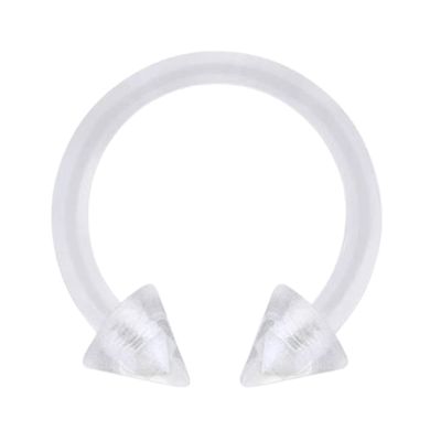 Pierced Owl 16GA Bioflex 3mm Spike Ends Circular Barbell (Diameter: 8mm (5/16"), Clear)