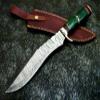 CUSTOM HAND MADE DAMASCUS BOWIE HUNTING KNIFE view 1