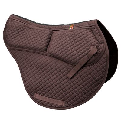 ECP Equine Comfort Products All-Purpose Contoured Correction Saddle Pad with Adjustable Memory Foam Inserts for Custom Support, Non-Slip, Shock Absorbing, 22 Spine, 19.5 Drop, Brown