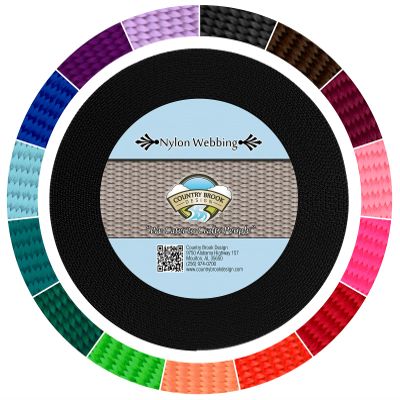 Country Brook Design - 1 Inch Black Super Heavy Nylon Webbing, 10 Yards