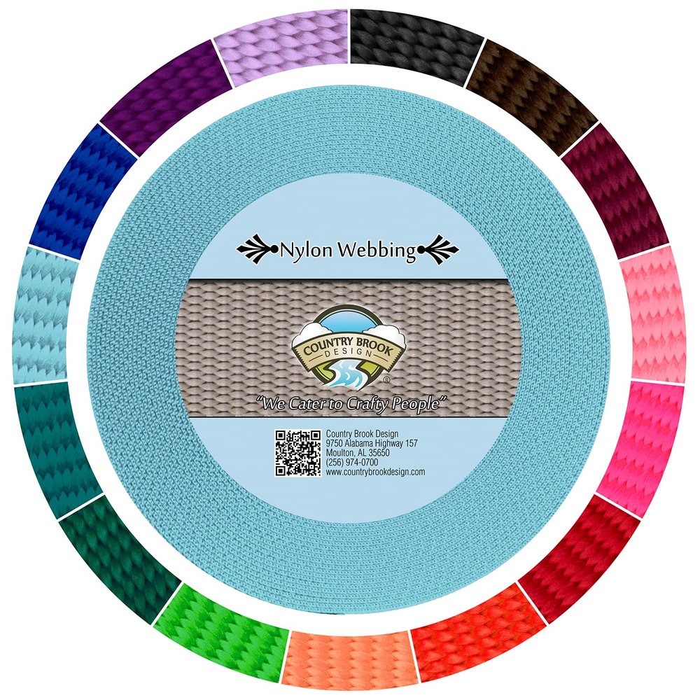 Country Brook Design - 1 Inch Ocean Blue Super Heavy Nylon Webbing, 50 Yards
