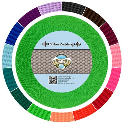 Country Brook Design - 1 Inch Hot Green Super Heavy Nylon Webbing, 50 Yards