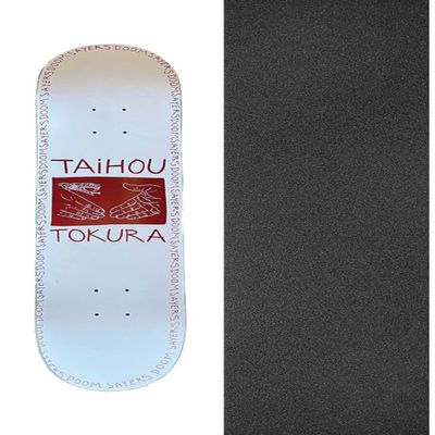 Doomsayers Club Taihou Tokura Snake Shake White Skateboard Deck - 8.75" x 32.25" with Black Magic Skateboard Griptape Black - Bundle of 2 Items