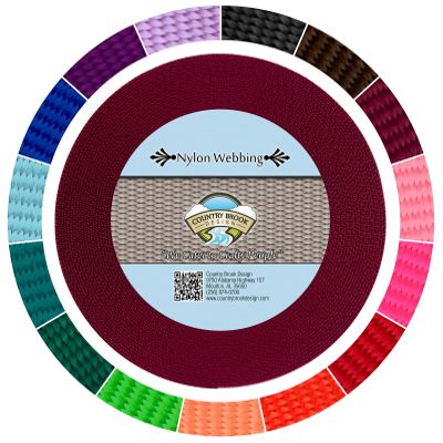 Country Brook Design - Burgundy Super Heavy Nylon Webbing (1 Inch, 20 Yards)