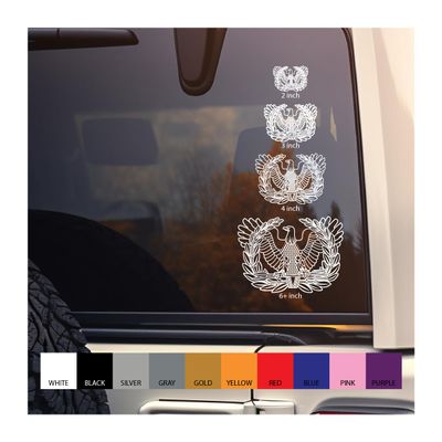 Warrant Officer Badge Vinyl Decal (White, 13 inches Wide)
