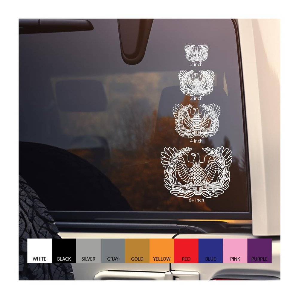 Warrant Officer Badge Vinyl Decal (White, 13 inches Wide)