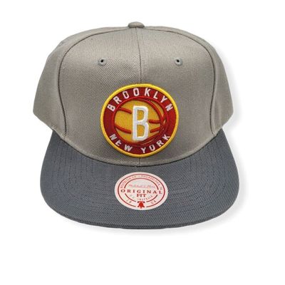 Mitchell & Ness Men's Brooklyn Nets Cool Grey 3 Snapback Cap, Grey