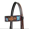 CHALLENGER Horse Western Tack Floral Tooled Leather Browband Headstall Show Bridle 78AD17HB view 3