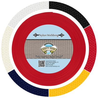 Country Brook Design - 1 Inch Red Lite Weight Nylon Webbing, 10 Yards - 6 Vibrant Colors