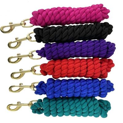 8' Braided Poly/Cotton Lead Rope w/Brass Plated Snap