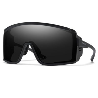 SMITH Pursuit Sunglasses  Shield Performance Sports Sunglasses with Removable Side Shields for Skiing & More  For Men & Women  Matte Black + Black ChromaPop Lens