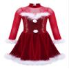 iiniim Girls Kids Faux Fur Figure Ice Skating Dress Christmas Competition Dance Wear Costume Red A 16 Years view 1
