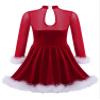 iiniim Girls Kids Faux Fur Figure Ice Skating Dress Christmas Competition Dance Wear Costume Red A 16 Years view 2