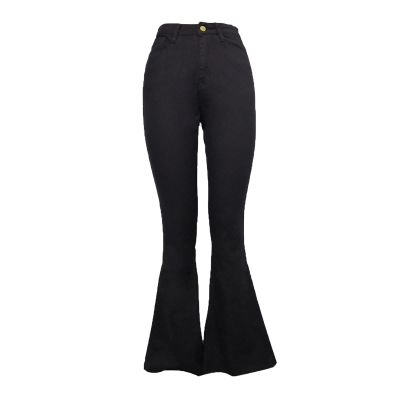 Flare Bell Bottom Jeans for Women High Waisted Stretch Wide Leg Denim Pants Classic Slimming Retro Comfy Jean (Black,XX-Large)