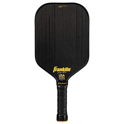 Franklin Sports Pro Pickleball Paddles - Signature Series Carbon Fiber Pickleball Paddle - USA Pickleball (USAPA) Approved Tournament Pickleball Paddle - 14.5mm Polypropylene Core Pro Racket - Black (52987)