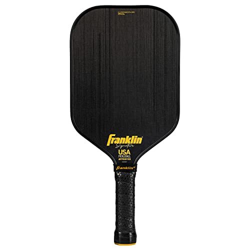 Franklin Sports Pro Pickleball Paddles - Signature Series Carbon Fiber Pickleball Paddle - USA Pickleball (USAPA) Approved Tournament Pickleball Paddle - 14.5mm Polypropylene Core Pro Racket - Black (52987)