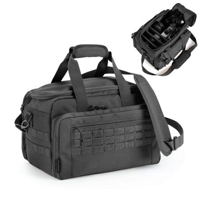 VEAGIA Pistol range bag Gun bag Pistol case Gun case Magazine Lockable double-layer explosion proof zipper Pistol Soft Carrying Bags (Black 2.0)