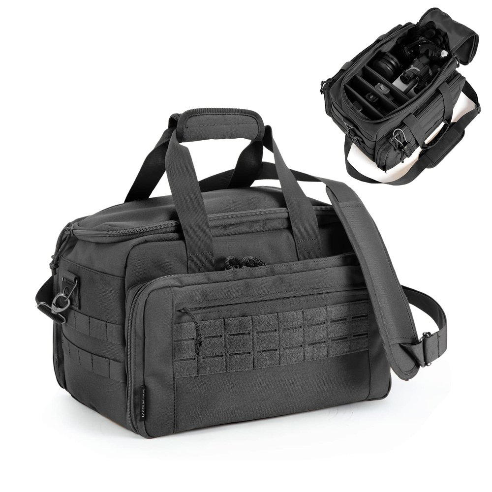 VEAGIA Pistol range bag Gun bag Pistol case Gun case Magazine Lockable double-layer explosion proof zipper Pistol Soft Carrying Bags (Black 2.0)