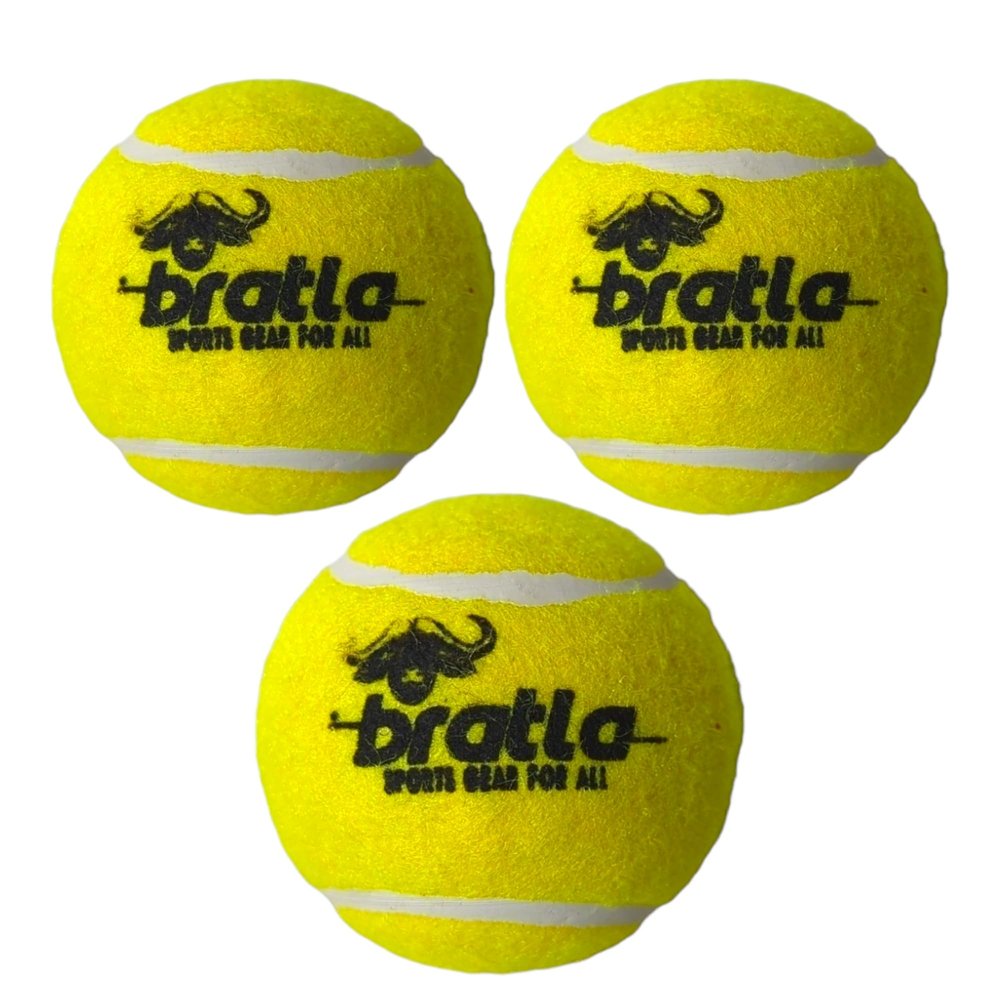 Bratla Pro Tennis Balls for Cricket - Lightweight Cricket Ball Tennis Ball for Tape Ball Cricket Bat (Pack of 3)