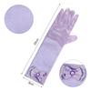 PENTA ANGEL Diamonds Satin Bows Gloves Long Dress Up Gloves for Halloween Christmas Wedding Party Costume Cosplay (Purple, Long) view 2