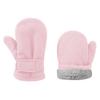 UTTPLL Toddler Mittens Unisex Sherpa Lined Fleece Gloves Winter Warm Easy-On Kids Winter Outdoor Mittens for Baby Boys Girls Pink M (Fits 6-24 Months) view 1