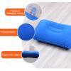 4Pack Ultralight A4 Size Inflatable Travel Pillow, Small Squared Flocked Fabric Air Pillow for Traveling, Holiday Trip, Hiking, Camping,Napping,Neck Lumbar Support(Gray,Sky Blue,Red,Deep Blue) view 3