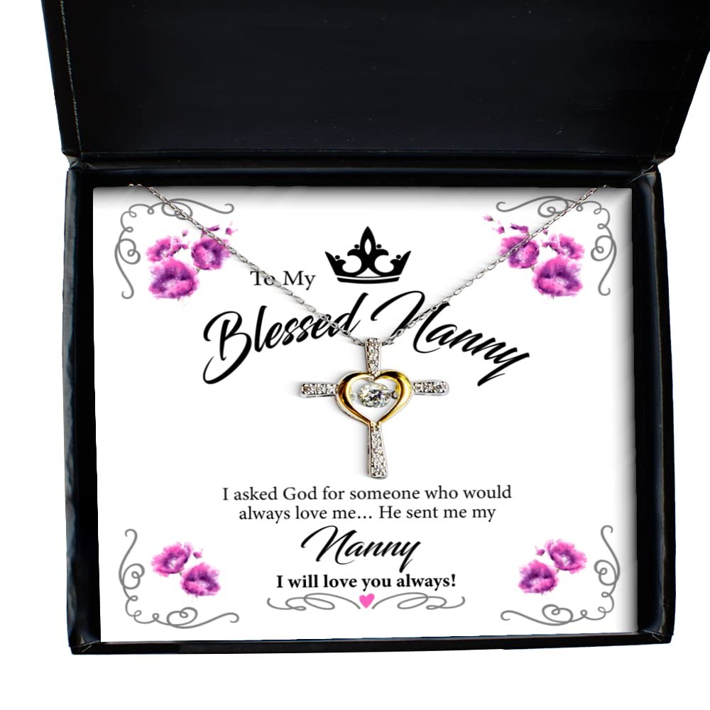 Blessed Nanny Necklace Message Card Gifts, Christian Gifts, Godly Gifts for Family, Christian Gifts for Women, Jesus, Blessed Necklace for Christmas, Easter or Birthday